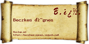 Beczkes Ágnes névjegykártya